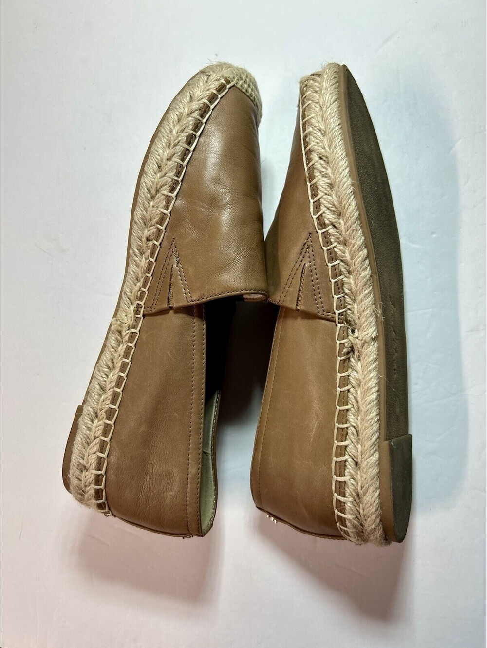 Sam Edelman Khloe Carmel Brown Soft Leather Espadrilles Slip On Size W 7.5 - Picture 4 of 6